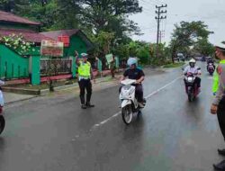 Sat Lantas Polres Simeulue Lakukan Strong Point Pagi
