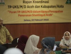 Asisten I Sekda Aceh, M. Jafar Buka Rakor TP UKS M/D Tingkat Provinsi Tahun 2023
