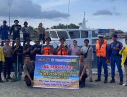 Polres Simeulue, Pema UTU dan LSM Gelar Aksi Bersih Laut