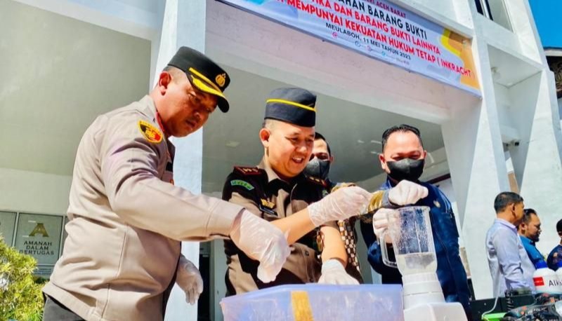 Kejari Aceh Barat Musnahkan 1 Kg Sabu Hasil Pengungkapan Tim Satgasus 1 kejari