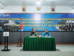 Puluhan Security PT Mifa dan PT Bel Ikut Diklat Bela Negara di Makorem 012/TU