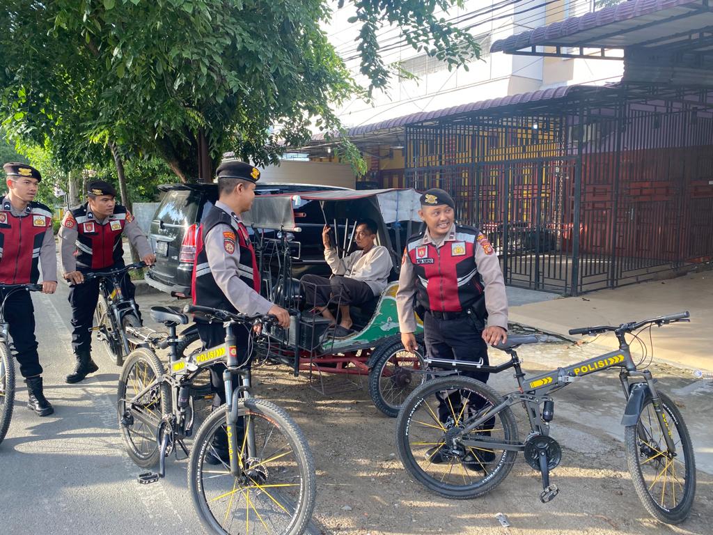 Ciptakan Kamtibmas Yang Kondusif, Tim Tombak Sat Samapta Res Langsa Lakukan Patroli Bersepeda 1 langsa