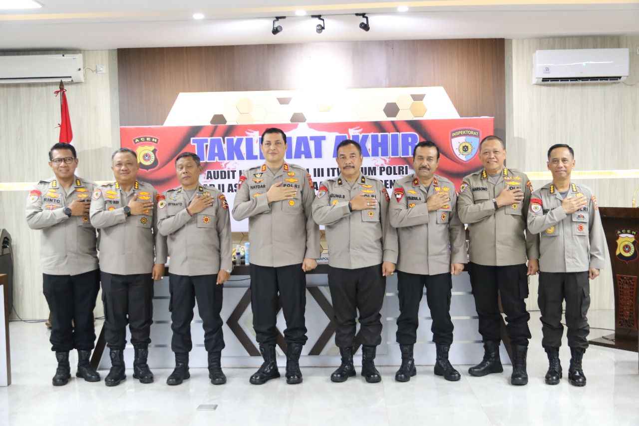 Kapolda Aceh Tutup Akhir Audit Kinerja Itwasum Polri Tahap II Tahun 2023 1 Itwasum Polri