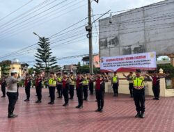 Personel Sat Samapta Polres Langsa Gelar Latihan Pengaturan Lalu Lintas
