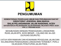 Besok, Ruas Jalan Lintas Gunung Geurete di Tutup Total