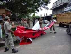 Ratusan Alat Peraga Kampanye di Aceh Jaya Ditertibkan