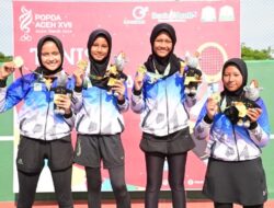 Tenis Lapangan Beregu Putri Aceh Besar Sabet Medali Emas Popda XVII