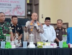 Polres Langsa Musnahkan 10 Kilogram Sabu
