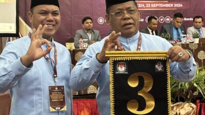 Dapat Nomor Urut 3, Aminullah-Isnaini Optimistis Menang Pilkada Banda Aceh