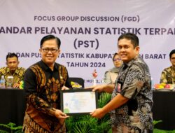 Diskominsa Aceh Barat Raih Penghargaan OPD Terbaik Dalam Penyelenggaraan Statistik Sektoral 2024