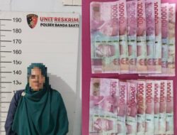 Seorang Perempuan Diduga Edarkan Uang Palsu di Suzuya Lhokseumawe  