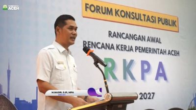 Sekda Aceh M. Nasir di Forum Acara Konsultasi Publik RKPA 2027. Foto: (Ist)