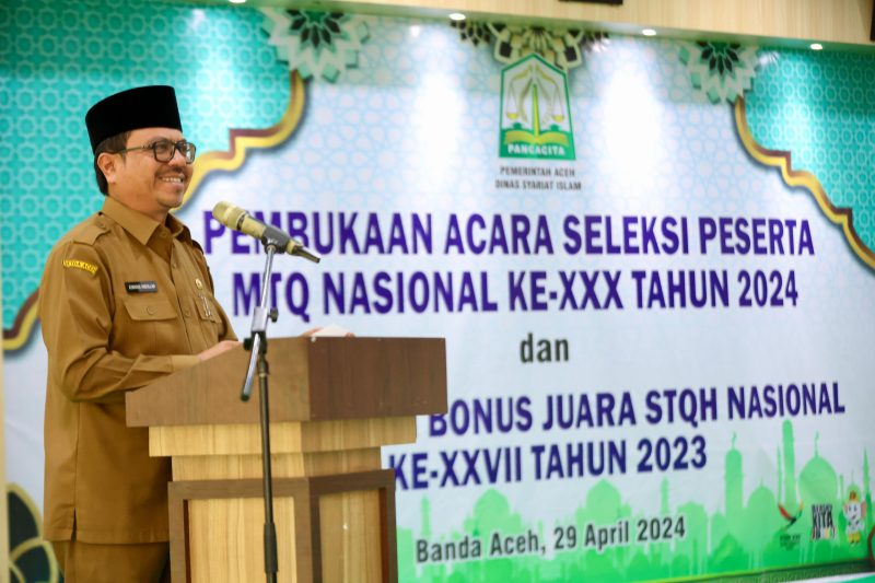 Buka Seleksi MTQN ke-30, Azwardi Harap Peserta Mewakili Aceh Mampu Bersaing Ditingkat Nasional 1 Seleksi MTQN
