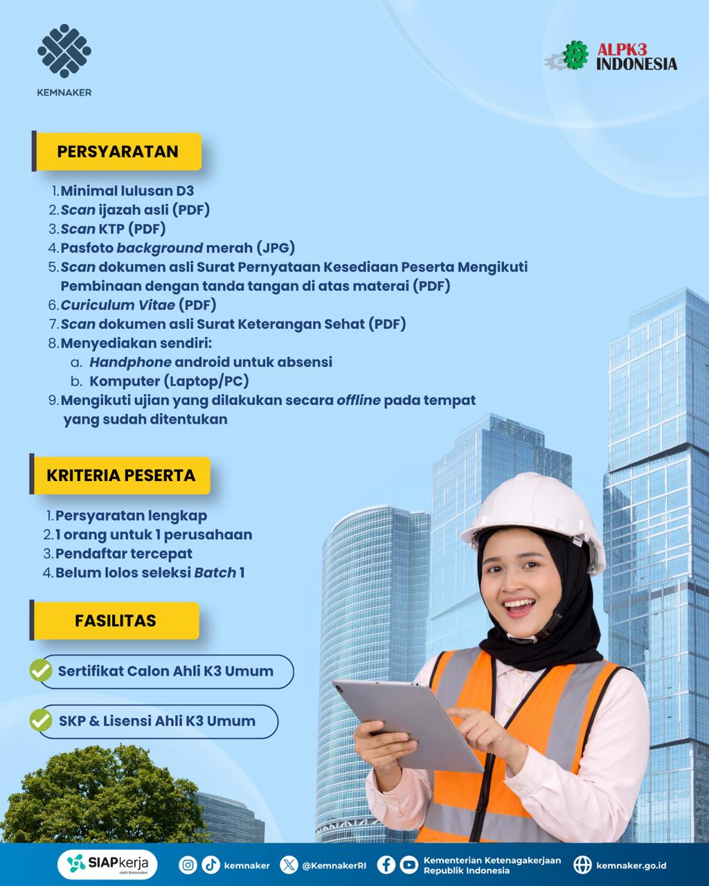 Siap siap Kemnaker Buka Lagi Pembinaan K3 Gratis untuk 2.100 Peserta 4